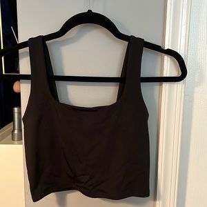Black crop top from the Body Contour Collection of Express
